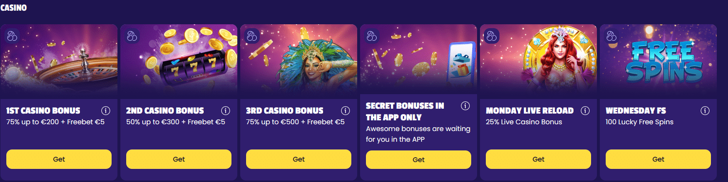 beschikbare bonussen bij casino zonder cruks