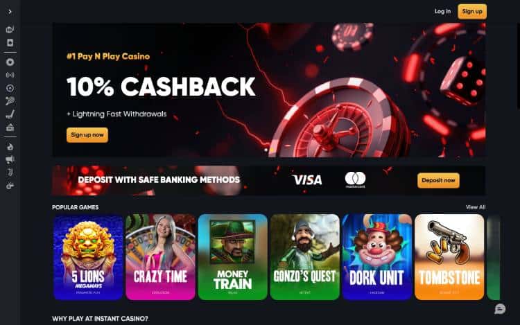 Instant Casino, beste pay and play casino's