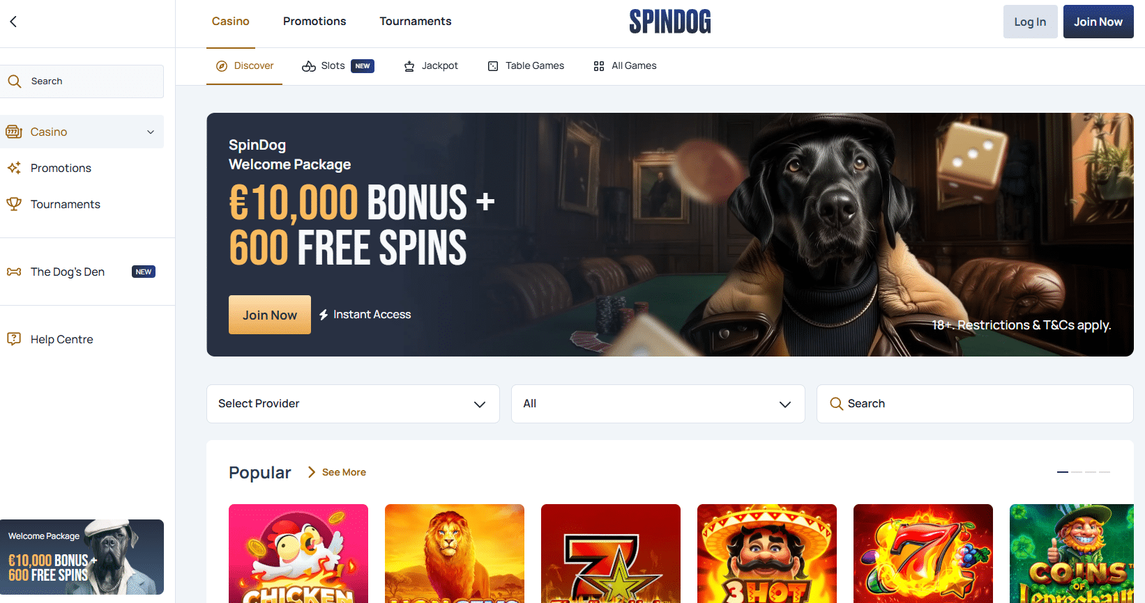 Spindog - beste casino zonder Cruks met grootste spelaanbod